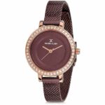 Daniel Klein Women's Watch - Milanese Mesh Band - 30mm Analog - Quartz - Rose Gold Tone/Dark Brown - DK11699-7