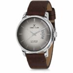 Daniel Klein Men's Watch - Leather Band - 44mm Analog - Quartz - Grey/Dark Brown - DK11714-4