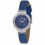 Daniel Klein Women's Watch - Leather Band - 28mm Analog - Quartz - Silver Tone/Blue - DK11728-5