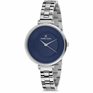 Daniel Klein Women's Watch - Stainless Steel Band - 34mm Analog - Quartz - Dark Blue/Silver Tone - DK11730-7