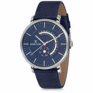 Daniel Klein Men's Watch - Leather Band - 42mm Analog - Quartz - Dark Blue - DK11735-6