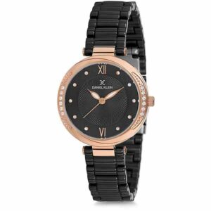 Daniel Klein Women's Watch - Stainless Steel Band - 32mm Analog - Quartz - Rose Gold Tone/Black - DK11741-6