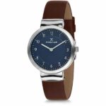 Daniel Klein Women's Watch - Leather Band - 31mm Analog - Quartz - Dark Blue/Brown - DK11772-6