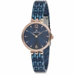 Daniel Klein Women's Watch - Stainless Steel Band - 30mm Analog - Quartz - Rose Gold Tone/Dark Blue - DK11792-6