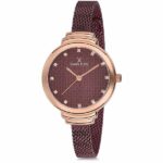 Daniel Klein Women's Watch - Milanese Mesh Band - 30mm Analog - Quartz - Rose Gold Tone/Dark Brown - DK11797-6