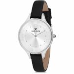 Daniel Klein Women's Watch - Leather Band - 32mm Analog - Quartz - Silver Tone/Black - DK12037-1