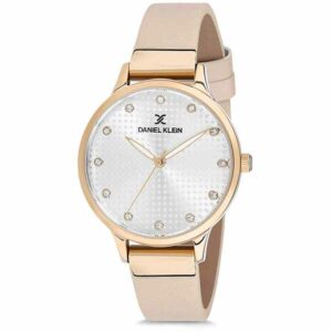 Daniel Klein Women's Watch - Leather Band - 34mm Analog - Quartz - Gold Tone/Taupe - DK12039-5