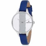 Daniel Klein Women's Watch - Leather Band - 32mm Analog - Quartz - Silver Tone/Blue - DK12050-4