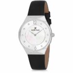 Daniel Klein Women's Watch - Leather Band - 32mm Analog - Quartz - Silver Tone/Black - DK12059-2