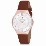 Daniel Klein Women's Watch - Leather Band - 32mm Analog - Quartz - Rose Gold Tone/Tan - DK12059-3