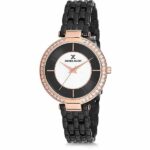 Daniel Klein Women's Watch - Stainless Steel Band - 34mm Analog - Quartz - Rose Gold Tone/Black - DK12067-5