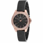 Daniel Klein Women's Watch - Stainless Steel Band - 33mm Analog - Quartz - Rose Gold Tone/Black - DK12080-5