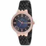 Daniel Klein Women's Watch - Stainless Steel Band - 34mm Analog - Quartz - Rose Gold Tone/Black - DK12081-4