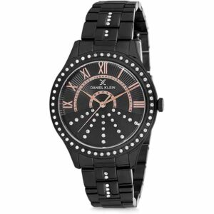 Daniel Klein Women's Watch - Stainless Steel Band - 38mm Analog - Quartz - Gun Metal Black - DK12095-6