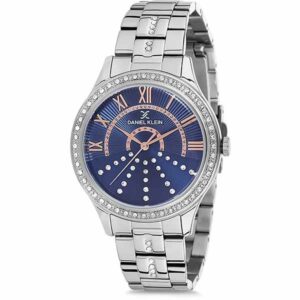 Daniel Klein Women's Watch - Stainless Steel Band - 38mm Analog - Quartz - Dark Blue/Silver Tone - DK12095-7