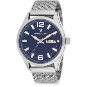 Daniel Klein Men's Watch - Milanese Mesh Band - 43mm Analog - Quartz - Dark Blue/Silver Tone - DK12111-3