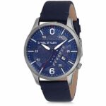 Daniel Klein Men's Watch - Leather Band - 44mm Analog - Quartz - Grey/Dark Blue - DK12116-3