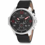 Daniel Klein Men's Watch - Leather Band - 46mm Analog - Quartz - Black/Silver Tone - DK12117-1