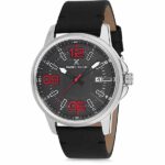 Daniel Klein Men's Watch - Leather Band - 44mm Analog - Quartz - Silver Tone/Black - DK12131-2