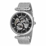 Daniel Klein Mens 46mm Skeleton Dial Automatic Watch, Silver Tone - - DK12149-2