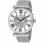 Daniel Klein Mens 45mm Skeleton Dial Automatic Watch, Silver Tone - - DK12154-1