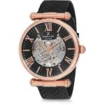 Daniel Klein Mens 45mm Skeleton Dial Automatic Watch, Rose Gold Tone/Black - - DK12154-2