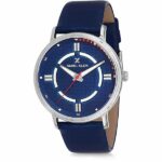 Daniel Klein Men's Watch - Leather Band - 43mm Analog - Quartz - Silver Tone/Blue - DK12157-4