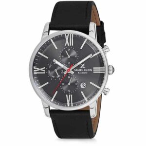 Daniel Klein Men's Watch - Leather Band - 43mm Analog - Quartz - Black - DK12160-2