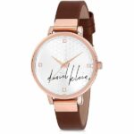 Daniel Klein Womens Watch - 33mm Analog - Quartz - Logo, Textured, Crystal Accented - Rose Gold Tone/Brown - DK12181-5