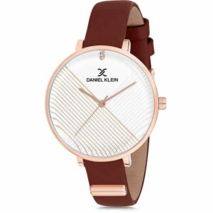 Daniel Klein Womens Watch - 35mm Analog - Quartz - Slim, Crystal Accented - Rose Gold Tone/Brown - DK12185-3