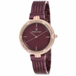 Daniel Klein Womens Watch - 34mm Analog - Quartz - Crystal Accented, Textured Two-Tone - Rose Gold Tone/Brown - DK12193-4