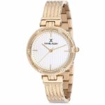 Daniel Klein Womens Watch - 34mm Analog - Quartz - Crystal Accented, Textured Dial - Gold Tone - DK12193-5