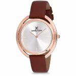 Daniel Klein Womens Watch - Leather Strap - 38mm Analog - Quartz - Slim - Rose Gold Tone/Brown - DK12197-4