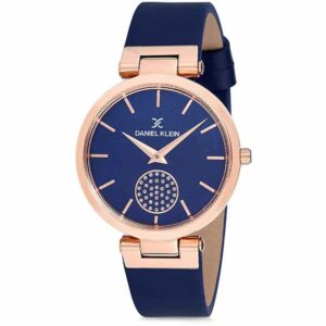 Daniel Klein Womens Watch - 34mm Analog - Quartz - Crystal Accented Markers - Rose Gold Tone/Blue - DK12202-3