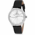 Daniel Klein Womens Watch - 38mm Analog - Quartz - Crystal Accented, Sunburst Dial - Silver Tone/Black - DK12207-1