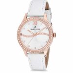 Daniel Klein Womens Watch - 38mm Analog - Quartz - Crystal Accented, Sunburst Dial - Rose Gold Tone/White - DK12207-4