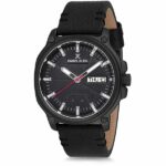 Daniel Klein Mens Watch - Leather Strap - 45mm Analog - Quartz - Textured - Black - DK12214-1