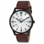 Daniel Klein Mens Watch - Leather Strap - 44mm Analog - Quartz - Black/Brown - DK12218-3