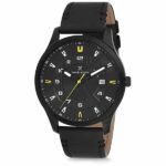 Daniel Klein Mens Watch - Leather Strap - 44mm Analog - Quartz - Black - DK12218-4