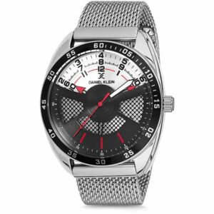 Daniel Klein Mens Watch - Mesh Strap - 46mm Analog - Quartz - Textured - Silver Tone - DK12221-1