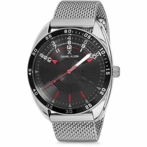 Daniel Klein Mens Watch - Mesh Strap - 46mm Analog - Quartz - Textured - Silver Tone - DK12221-6