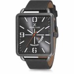 Daniel Klein Mens Square Watch - Leather Strap - 45mm Analog - Quartz - Black - DK12227-3