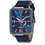 Daniel Klein Mens Square Watch - Leather Strap - 45mm Analog - Quartz - Grey/Blue - DK12227-4