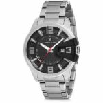 Daniel Klein Mens Watch - 45mm Analog - Quartz - Textured, Large Numbers - Black/Silver Tone - DK12231-5