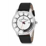 Daniel Klein Mens Watch - Leather Strap - 43mm Analog - Quartz - Silver Tone/Black - DK12232-1