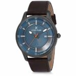 Daniel Klein Mens Watch - Leather Strap - 43mm Analog - Quartz - Black/Brown - DK12232-6