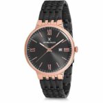 Daniel Klein Mens Watch - Stainless Steel - 42mm Analog - Quartz - Roman Numerals - Rose Gold Tone/Black - DK12242-1