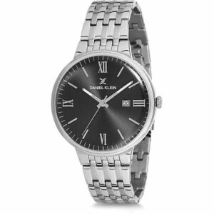 Daniel Klein Mens Watch - Stainless Steel - 42mm Analog - Quartz - Roman Numerals - Silver Tone - DK12242-3