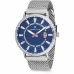 Daniel Klein Mens Watch - Mesh Strap - 43mm Analog - Quartz - Silver Tone - DK12244-4