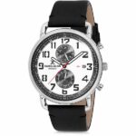 Daniel Klein Mens Watch - 45mm Analog - Multifunction - Quartz - Dual Time - Silver Tone/Black - DK12245-1